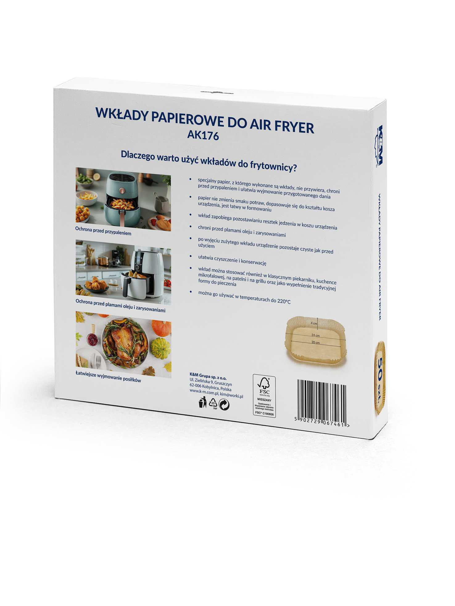 K M WKŁAD DO AIR FRYER KWADRATOWY AK176