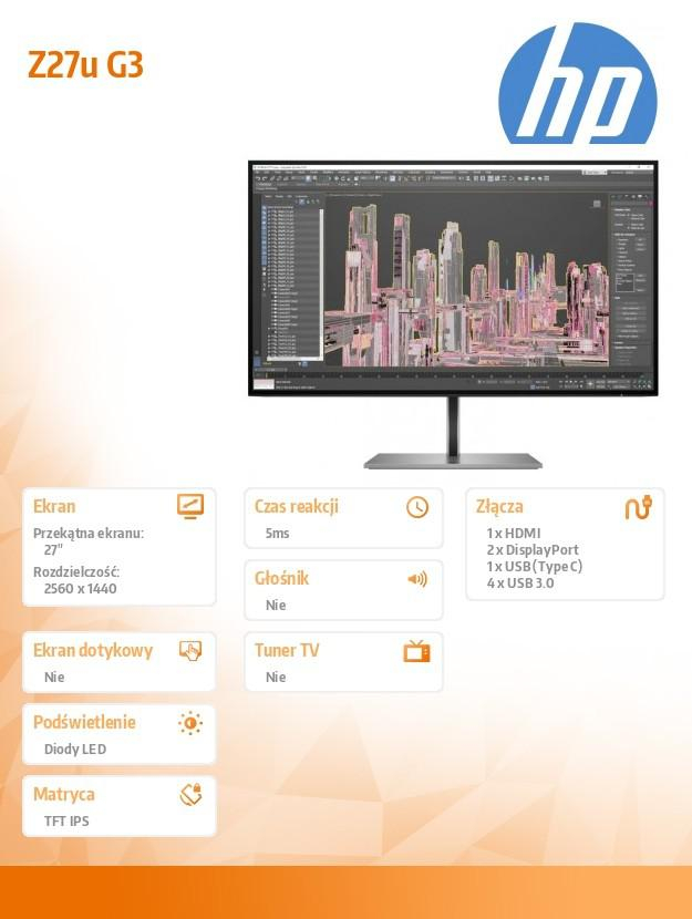 HP 27'' Z27u G3 1B9X2AA Grafitowy