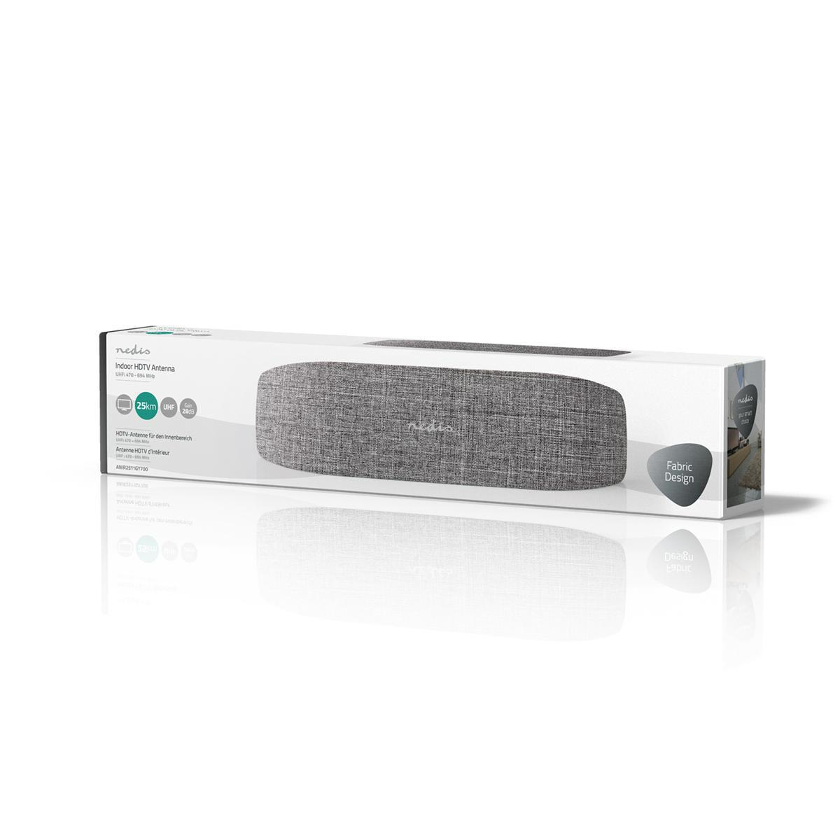 NEDIS ANTENA WEWNĘTRZNA NEDIS Active for DVB-T2 singals gray