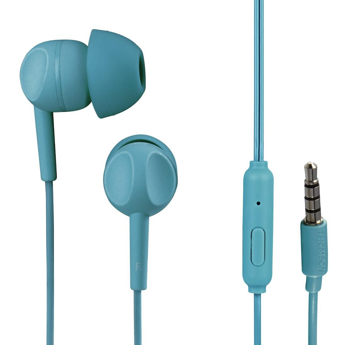 Thomson SŁUCHAWKI DOUSZNE THOMSON EAR3005TQ Z MIK.Niebieskie