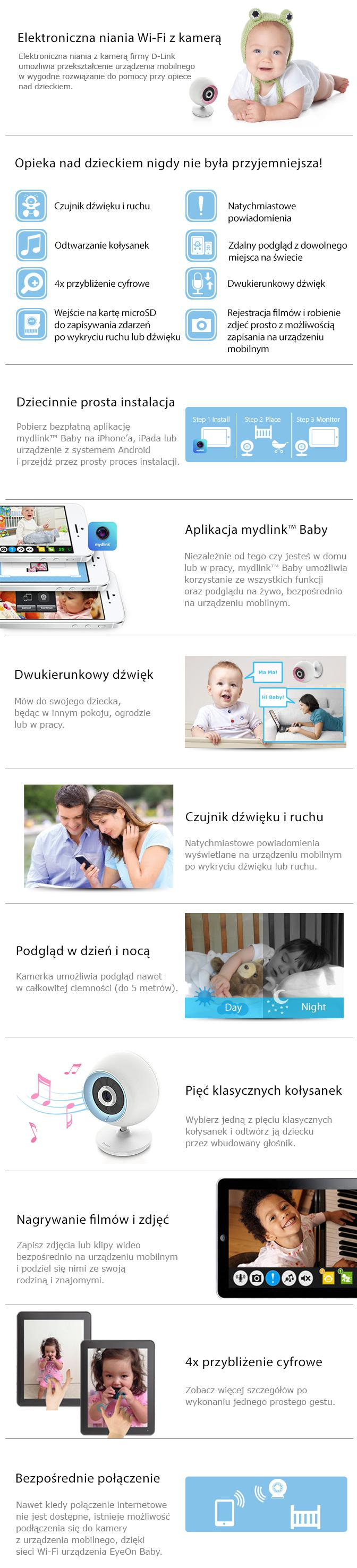 D-Link Niania ele. z kamerą EyeOn Baby Junior+ DCS-820L