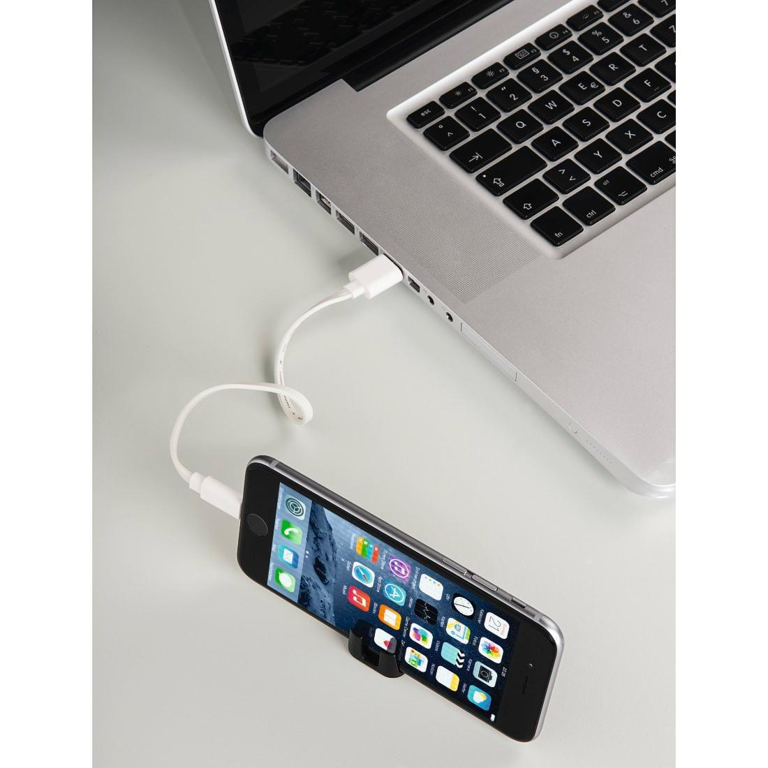 Hama USB-Lightning 0.2m MFI biały + uchwyt