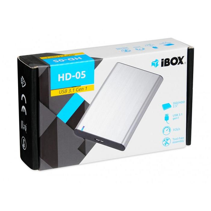 iBOX Obudowa do dysków SSD/HDD HD-05 USB 3.1 SATA III Aluminiowa