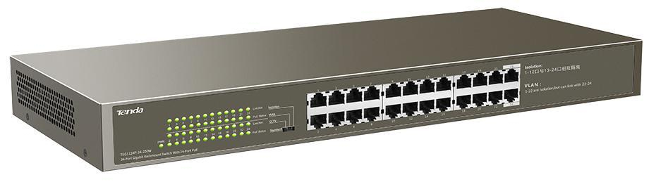 Tenda TEG1124P-24-250W PoE 24-porty 250W Gigabit Ethernet