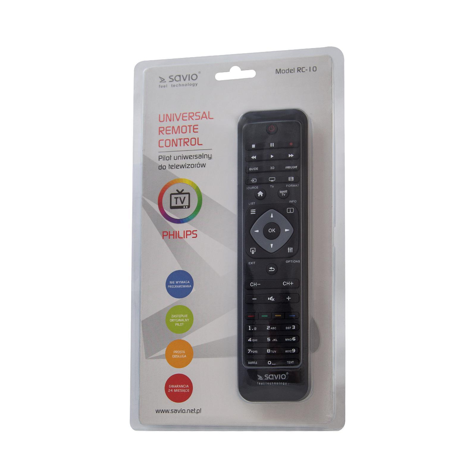 SAVIO SAVIO RC-10 Pilot uniwersalny/zamiennik do TV PHILIPS #