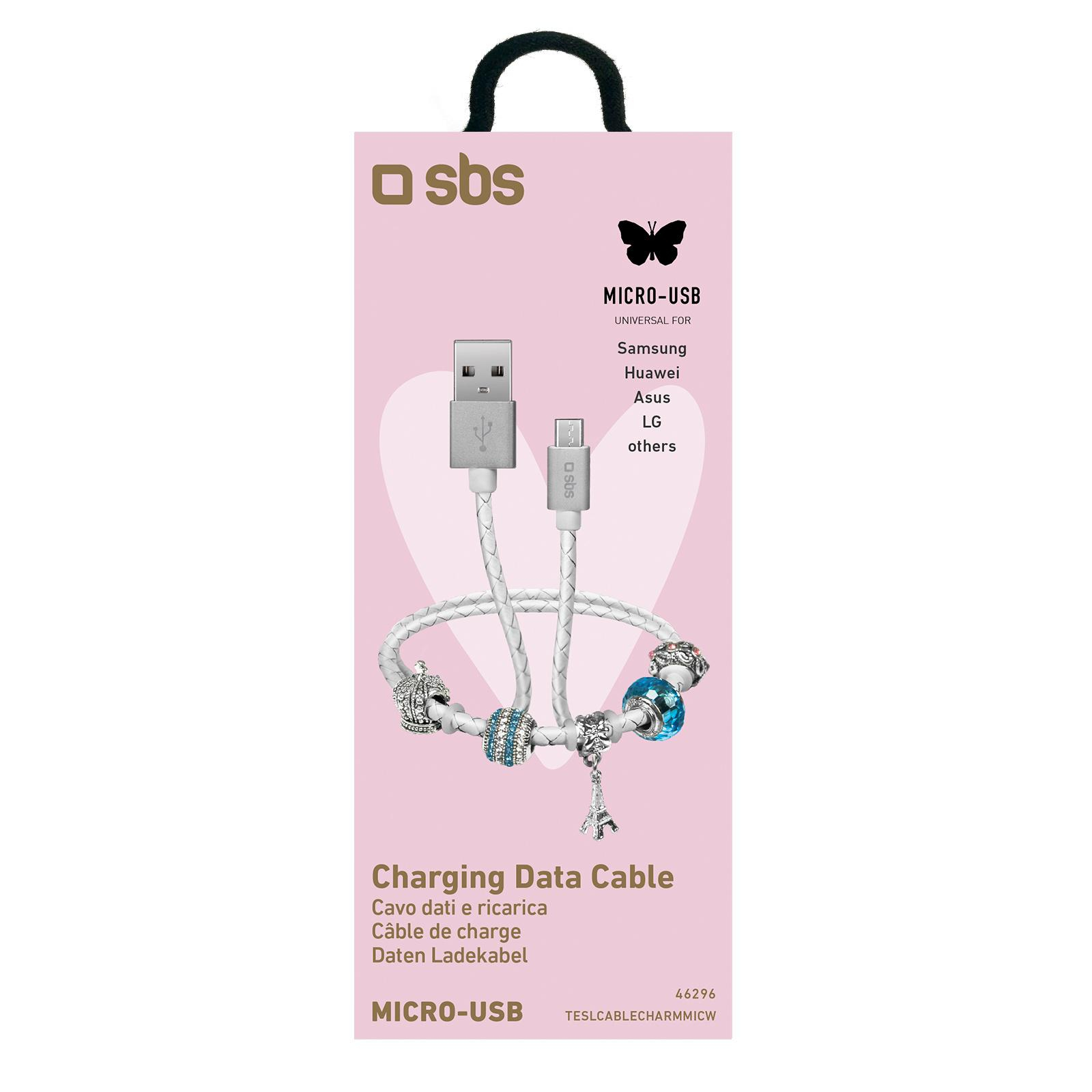 SBS Kabel USB-microUSB SBS CHARMS a'la bransoletka #