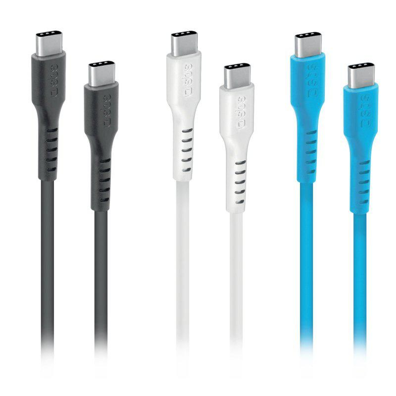 SBS Zestaw 3 kabli USB-C - USB-C SBS czarny, biały, niebieski #
