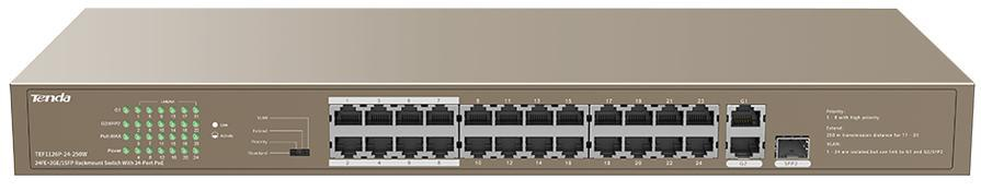 Tenda TEF1126P-24-250W 16-portów Fast Ethernet PoE 250W Rack