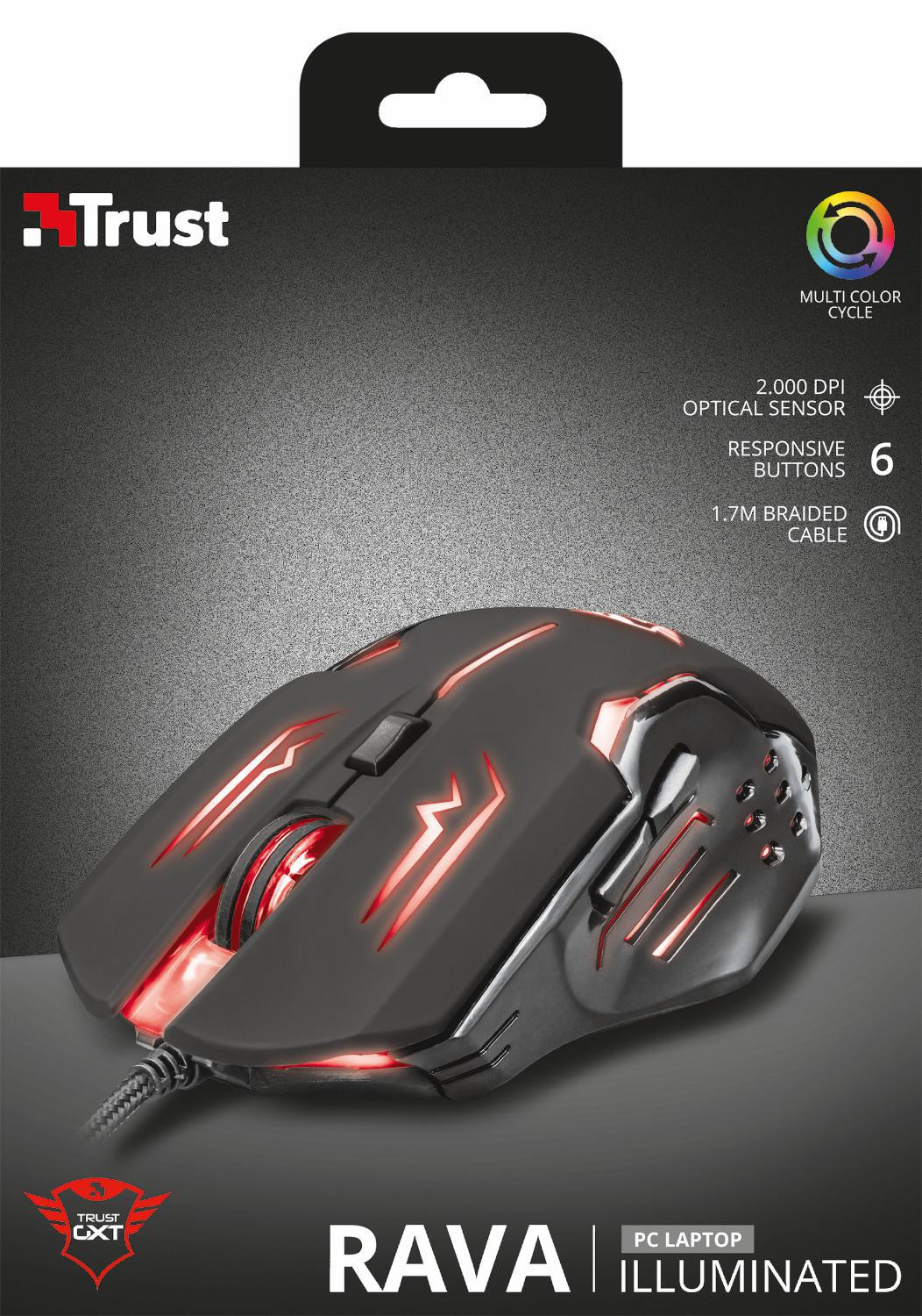 Trust MYSZ GAMINGOWA PRZEWODOWA TRUST GXT 108 Rava Illuminated 220