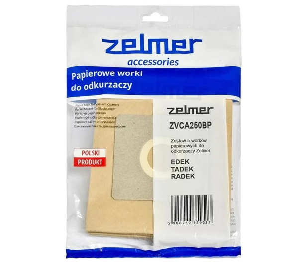 ZELMER worki papierowe ZVCA250BP 5szt. d/Edek/Tadek - Wyposażenie ...