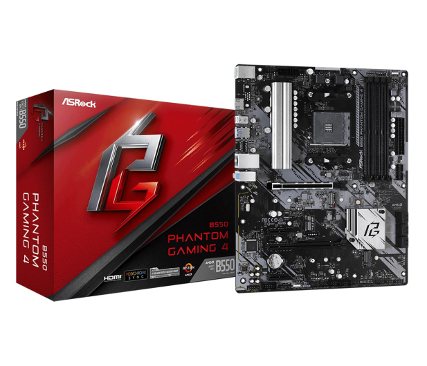 ASROCK Płyta główna B550 Phantom Gaming 4 AM4 4DDR4 HDMI M.2 ATX B550 PHANTOM GAMING 4 - 569381 - zdjęcie 2