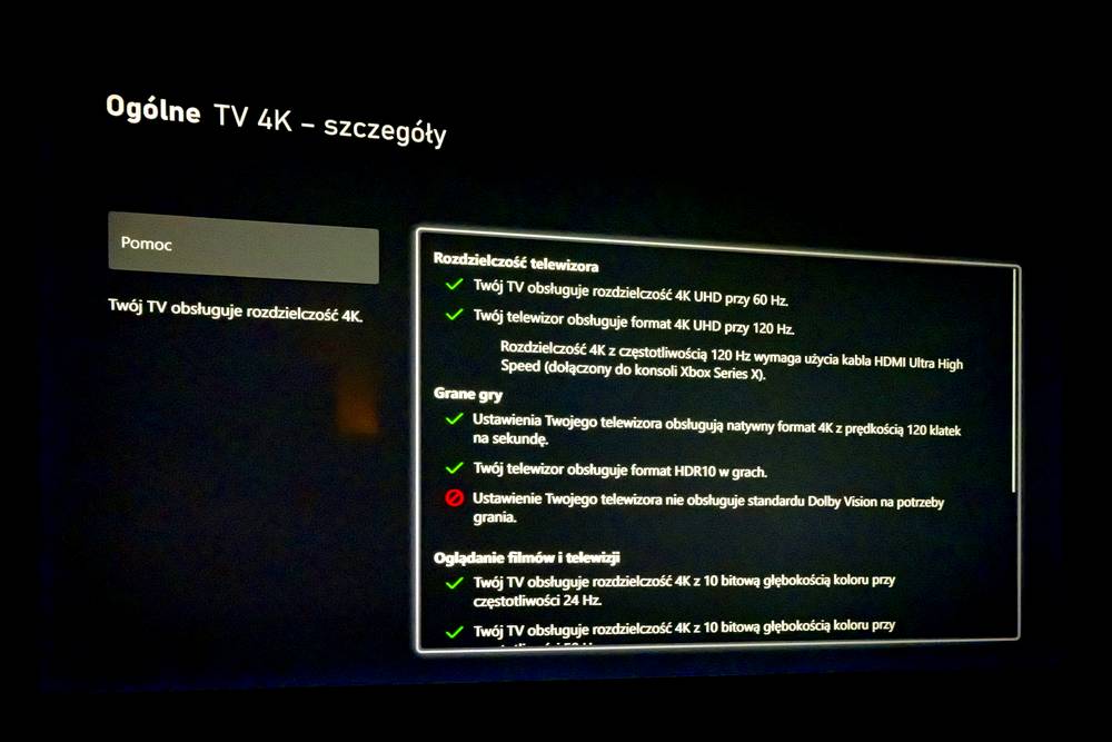 Samsung 55QN80H FOTO 12b – komunikat Xbox Series X 1