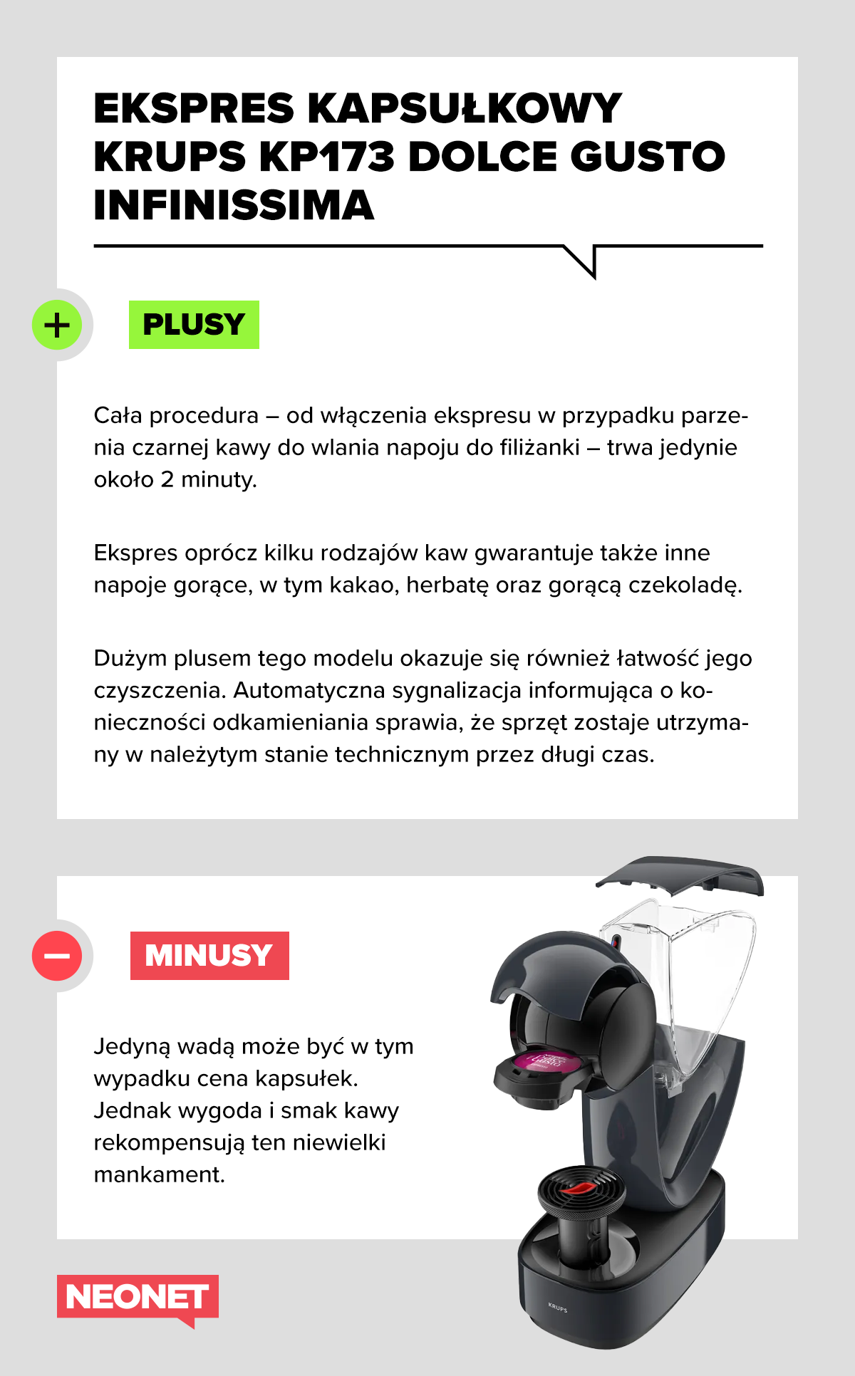 Ekspres kapsułkowy KRUPS KP173 D