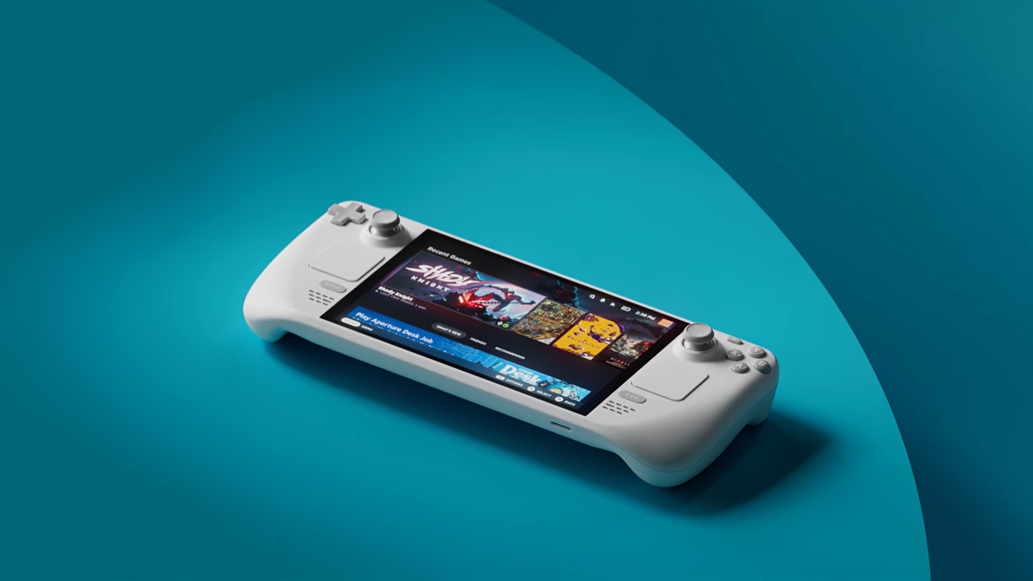 Biały Steam Deck OLED - zdjęcie z góry