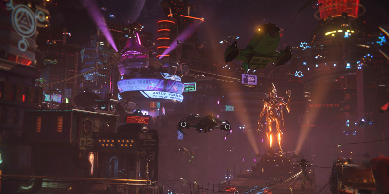 Miasto w Ratchet & Clank: Rift Apart 