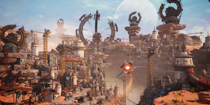 Widok z gry Ratchet & Clank: Rift Apart 