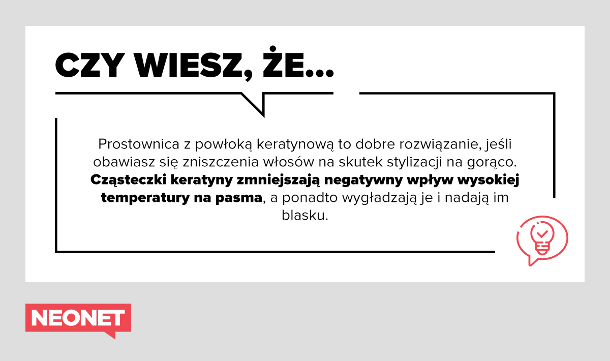 Prostownica z keratyną infografika