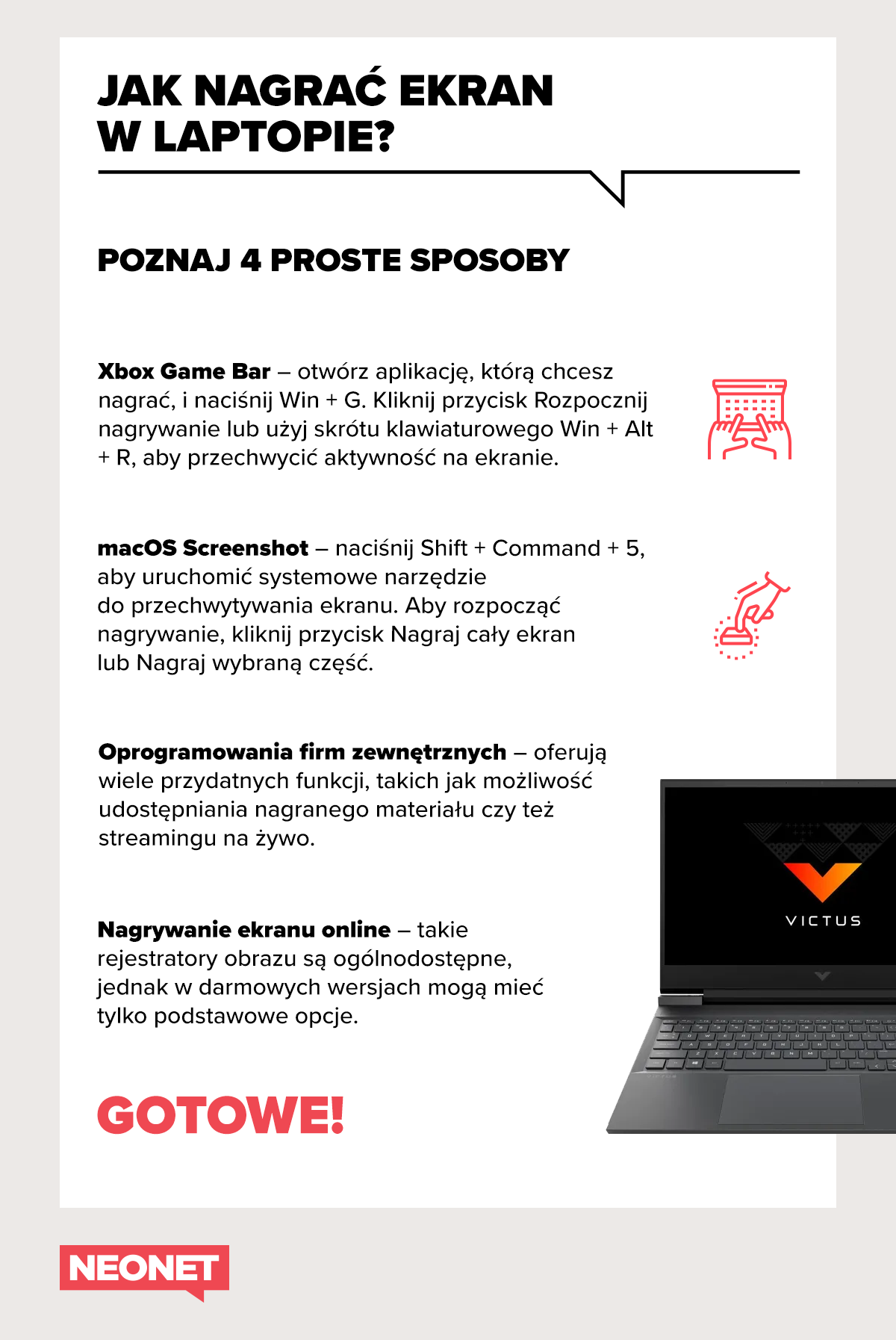 jak nagrać ekran w laptopie