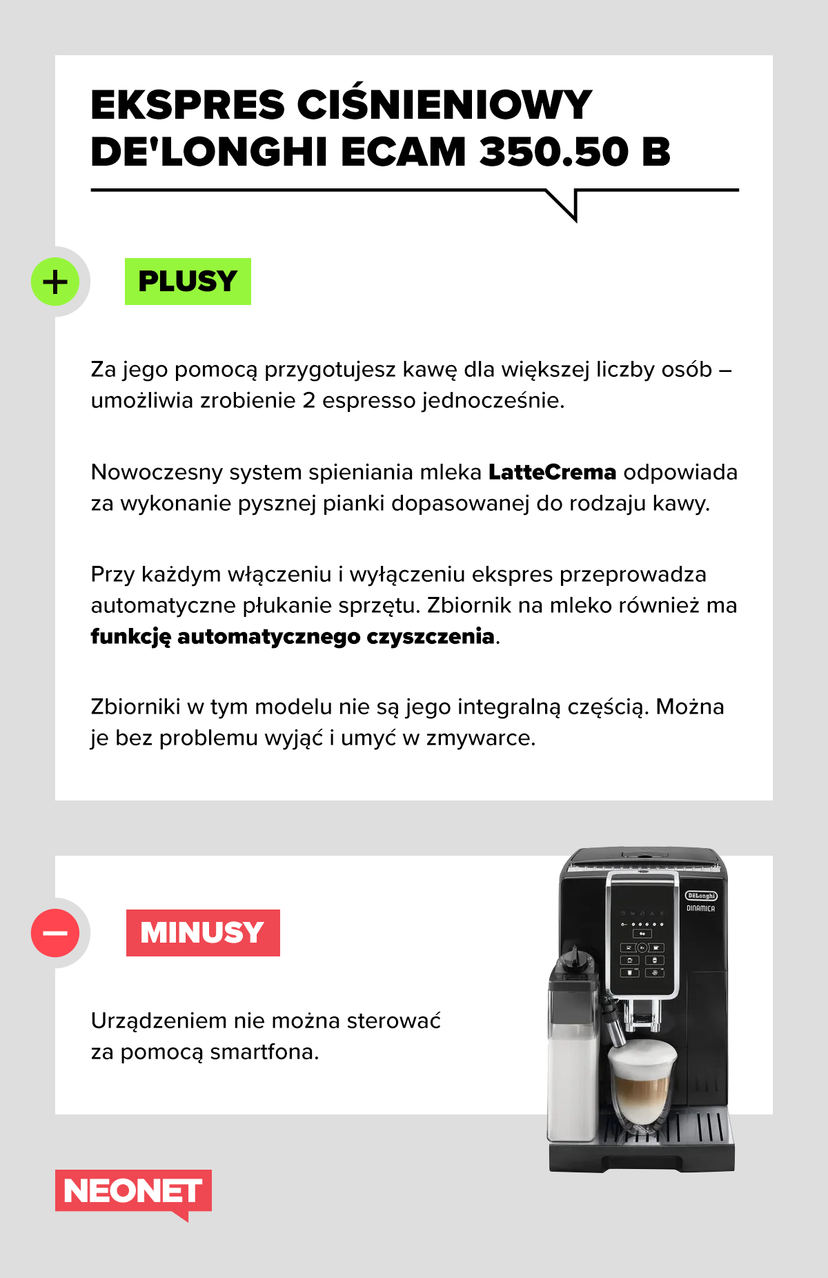 ekspres ciśnieniowy De'Longhi Ecam 350.50 B