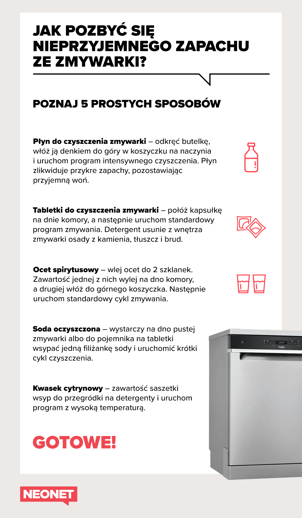 nieprzyjemny zapach ze zmywarki