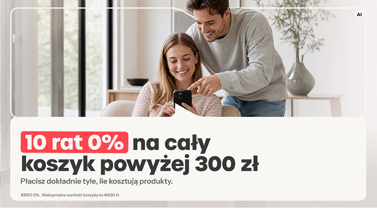 10 rat 0% na cały koszyk powyżej 300 zł