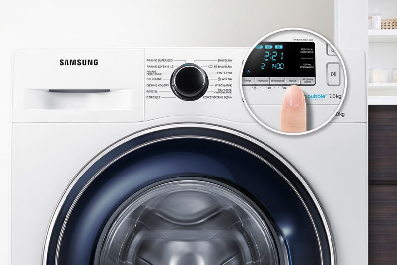 Samsung Wygodne rozwiązanie. Ustaw czas zakończenia prania