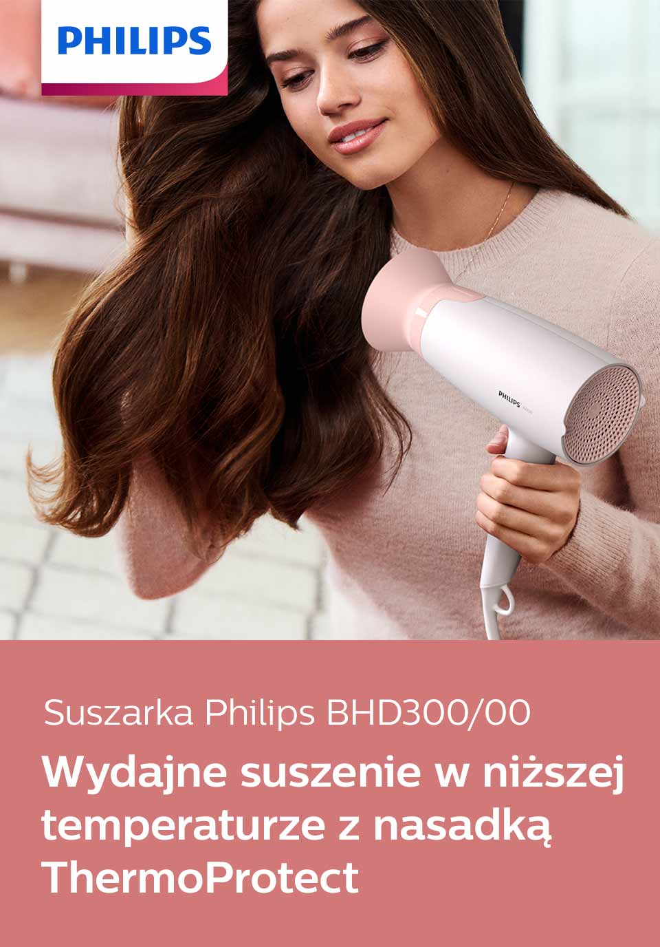 Philips Suszenie w niższej temperaturze w trosce o Twoje włosy