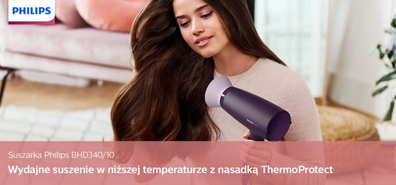 Philips Suszenie w niższej temperaturze w trosce o Twoje włosy