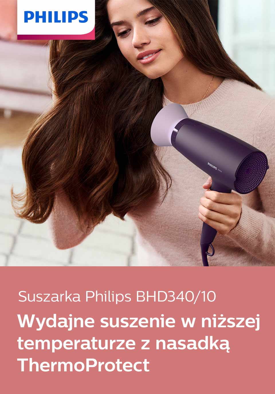 Philips Suszenie w niższej temperaturze w trosce o Twoje włosy