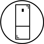 Ikona, która symbolizuje stylowy design lodówki