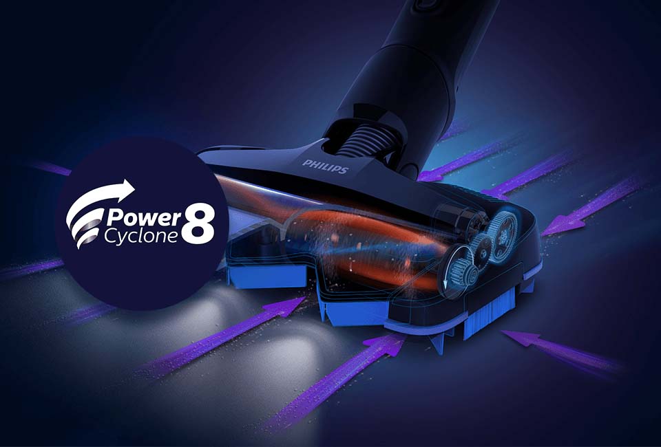 Philips Technologia PowerCyclone 8 - duża moc ssąca