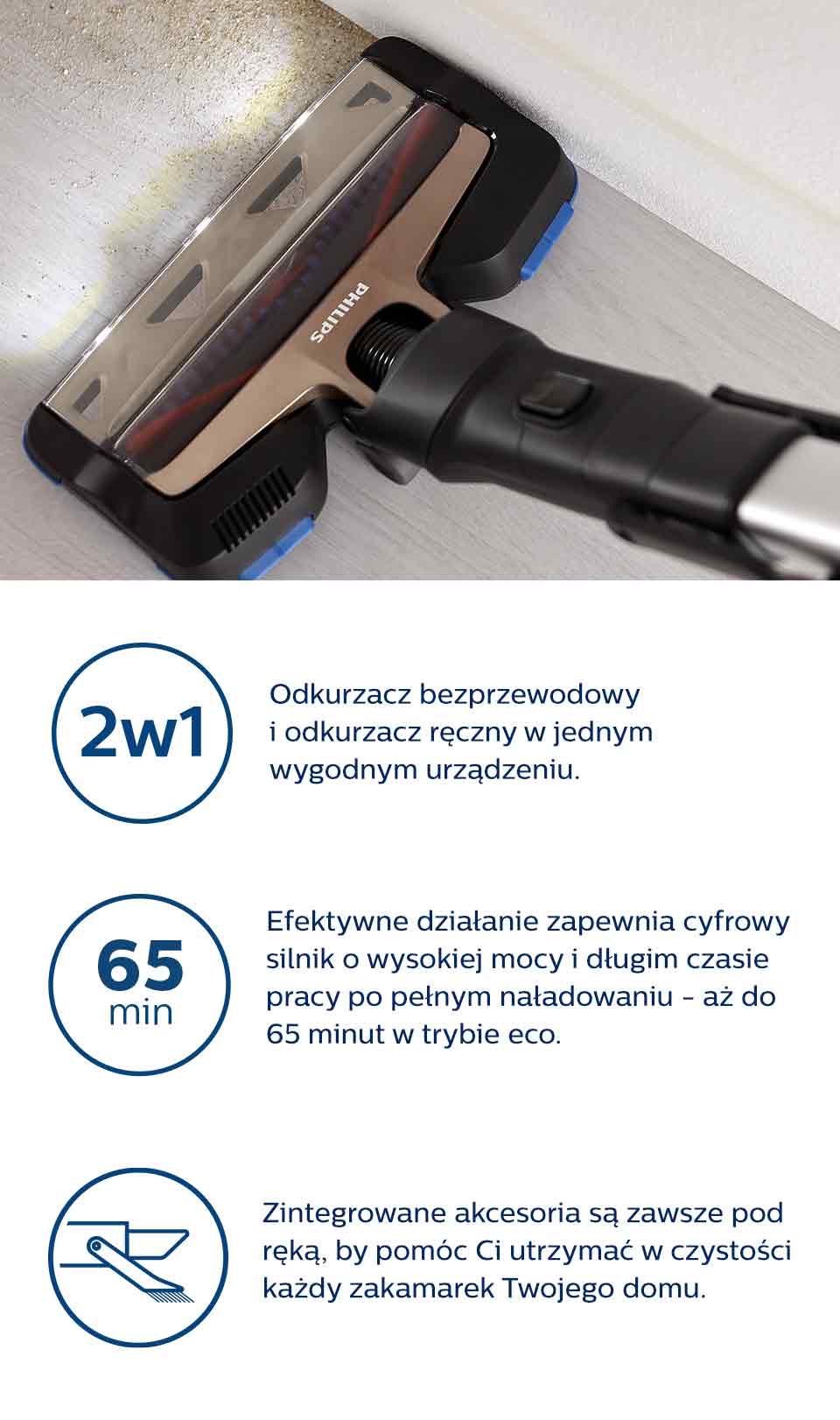 Philips Bezprzewodowy odkurzacz. Wygodne rozwiązanie na co dzień