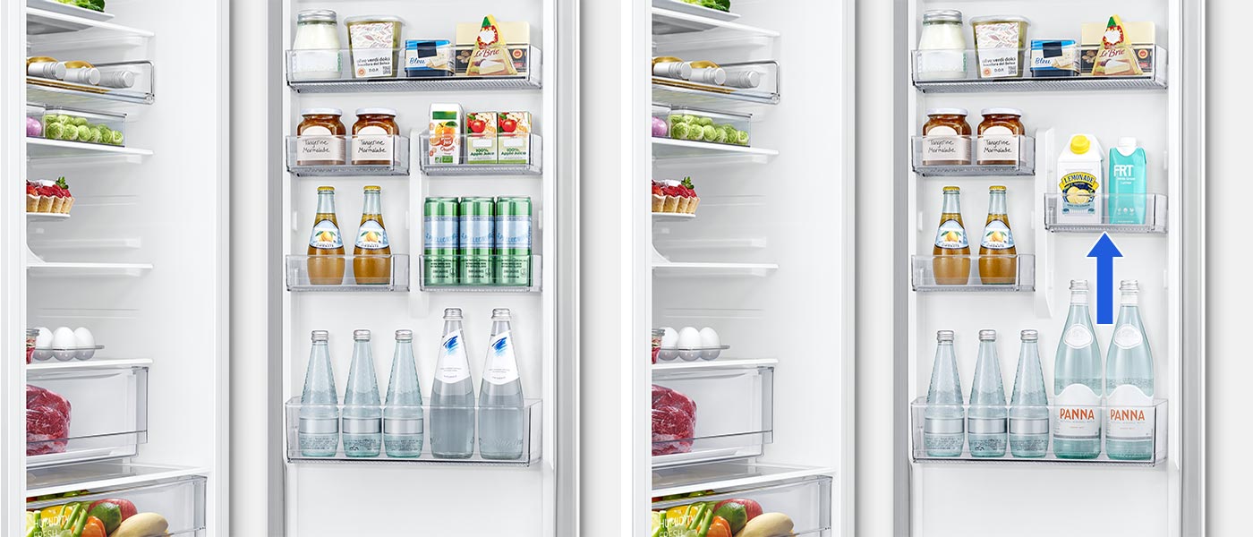 Regulowane pojemniki drzwiowe lodówka samsung
