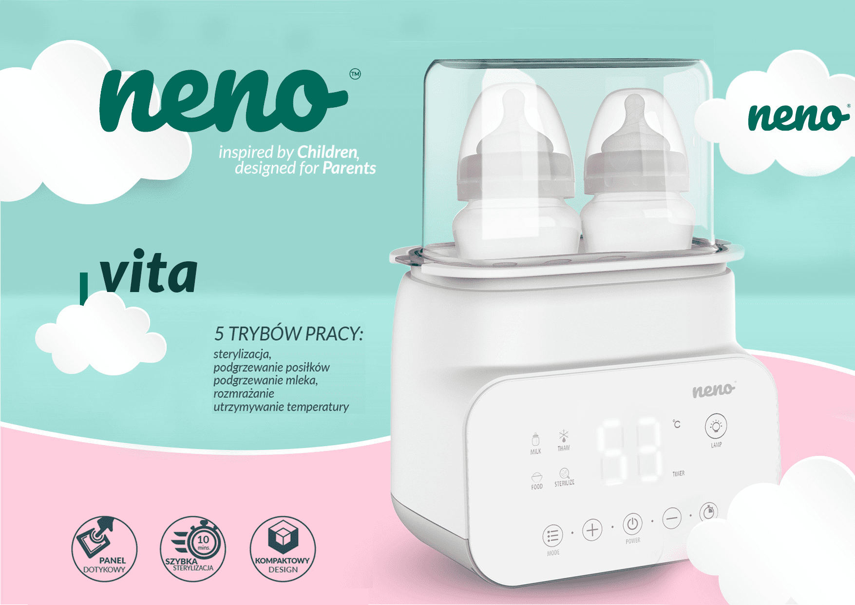 5 w 1 Sterylizator i podgrzewacz do butelek Neno Vita