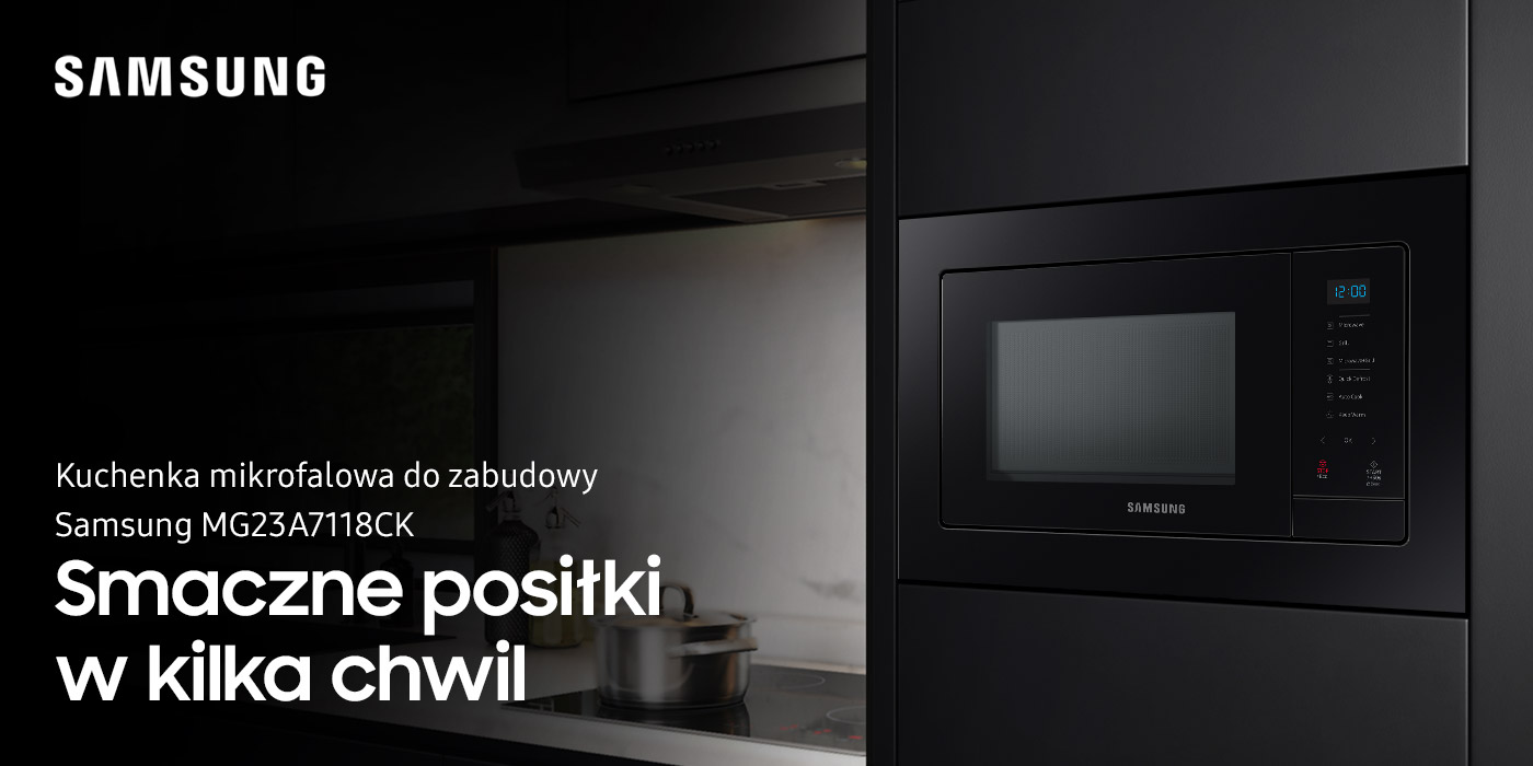 efektowny design kuchenki mikrofalowej Samsung