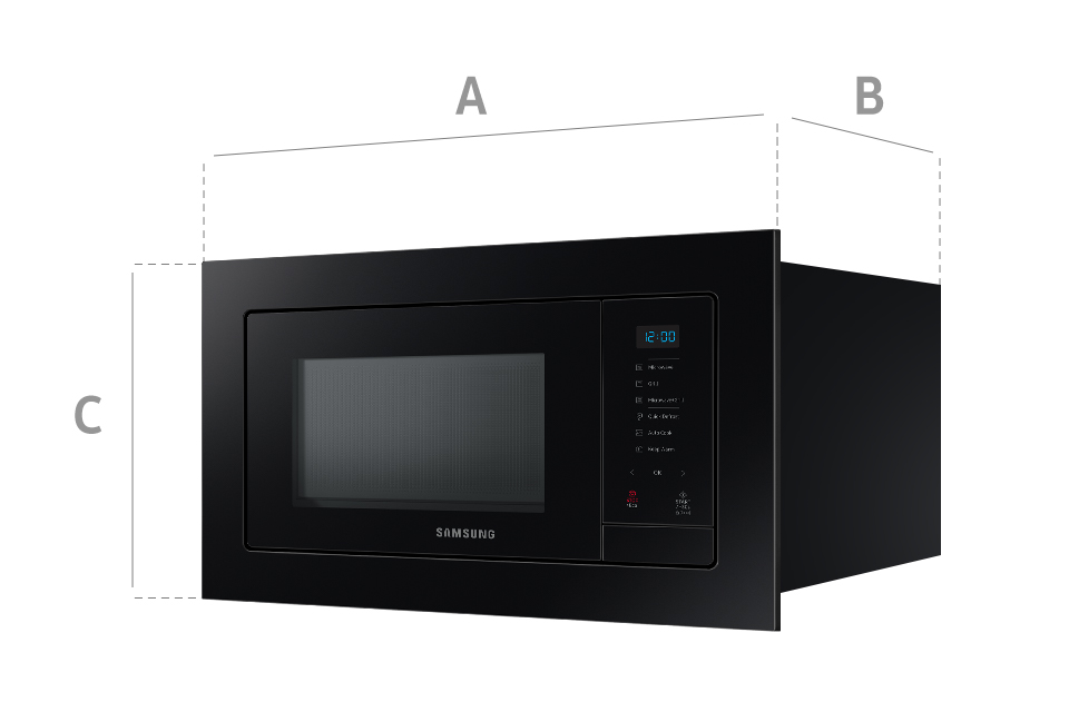 wymiary kuchenki mikrofalowej MG23A7118CK