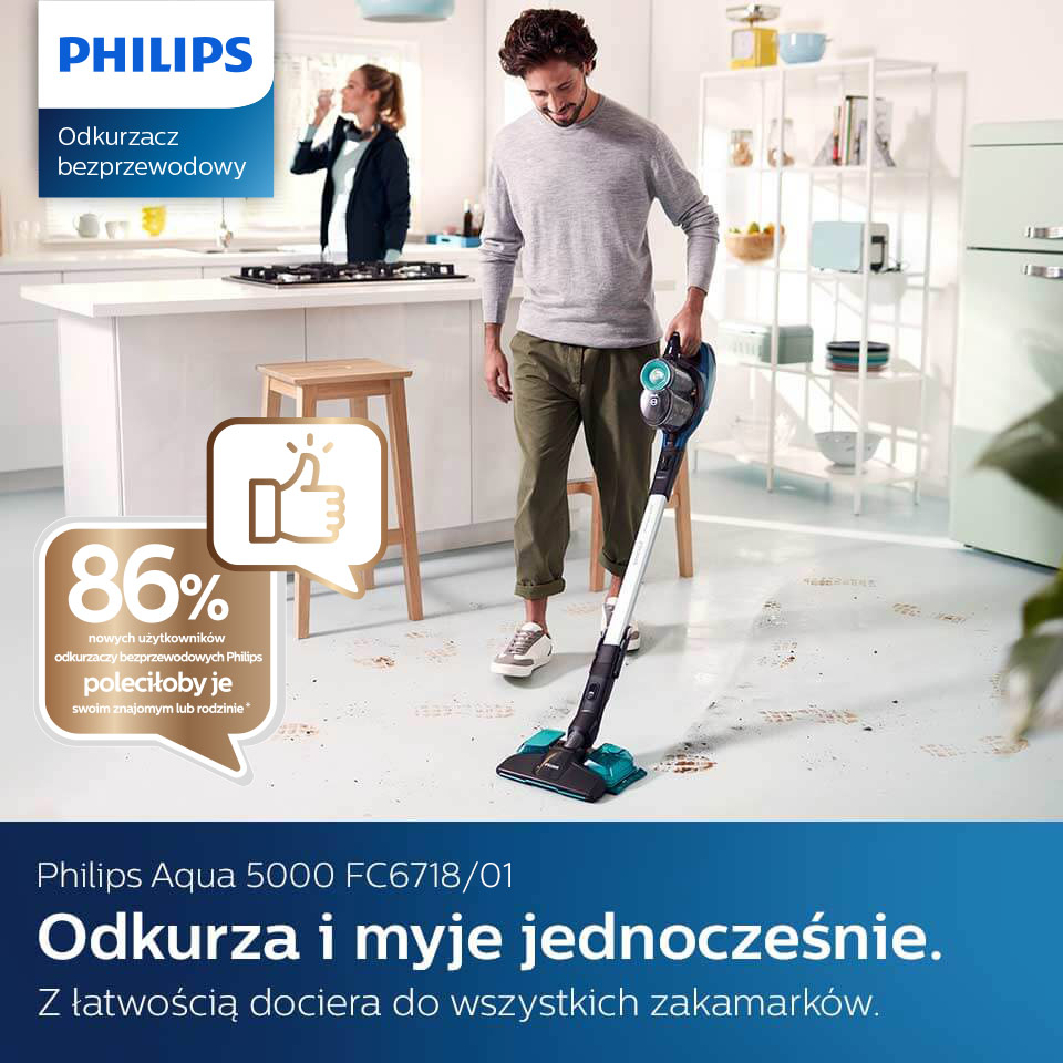 Philips Dokładne porządki. Odkurzacz z funkcją mycia