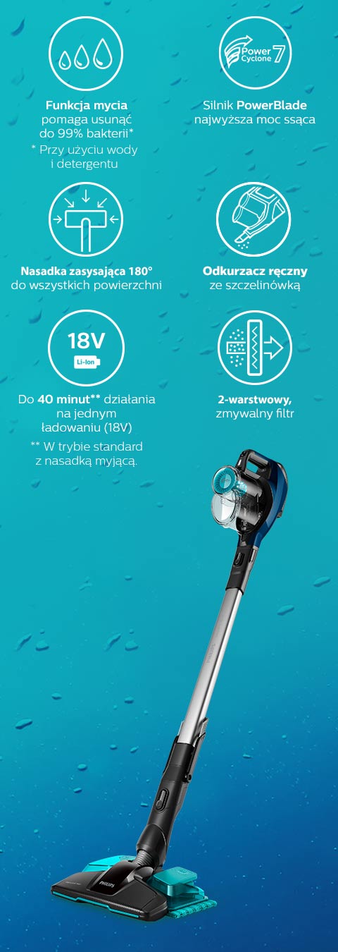 Philips Dokładne porządki. Odkurzacz z funkcją mycia