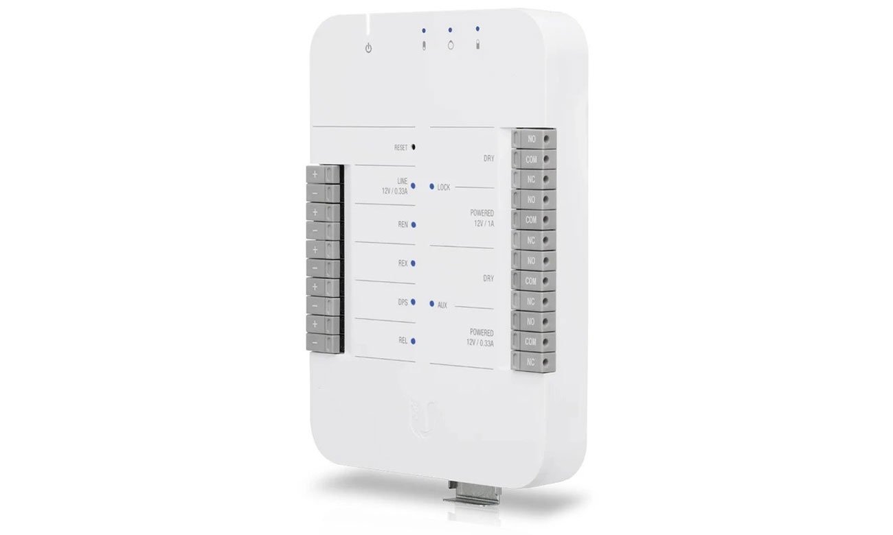 Sieciowy kontroler drzwi IP Ubiquiti UniFi Access Hub - Widok od przodu pod kątem