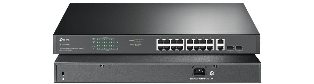 TP-Link TL-SG1218MP Przód, tył