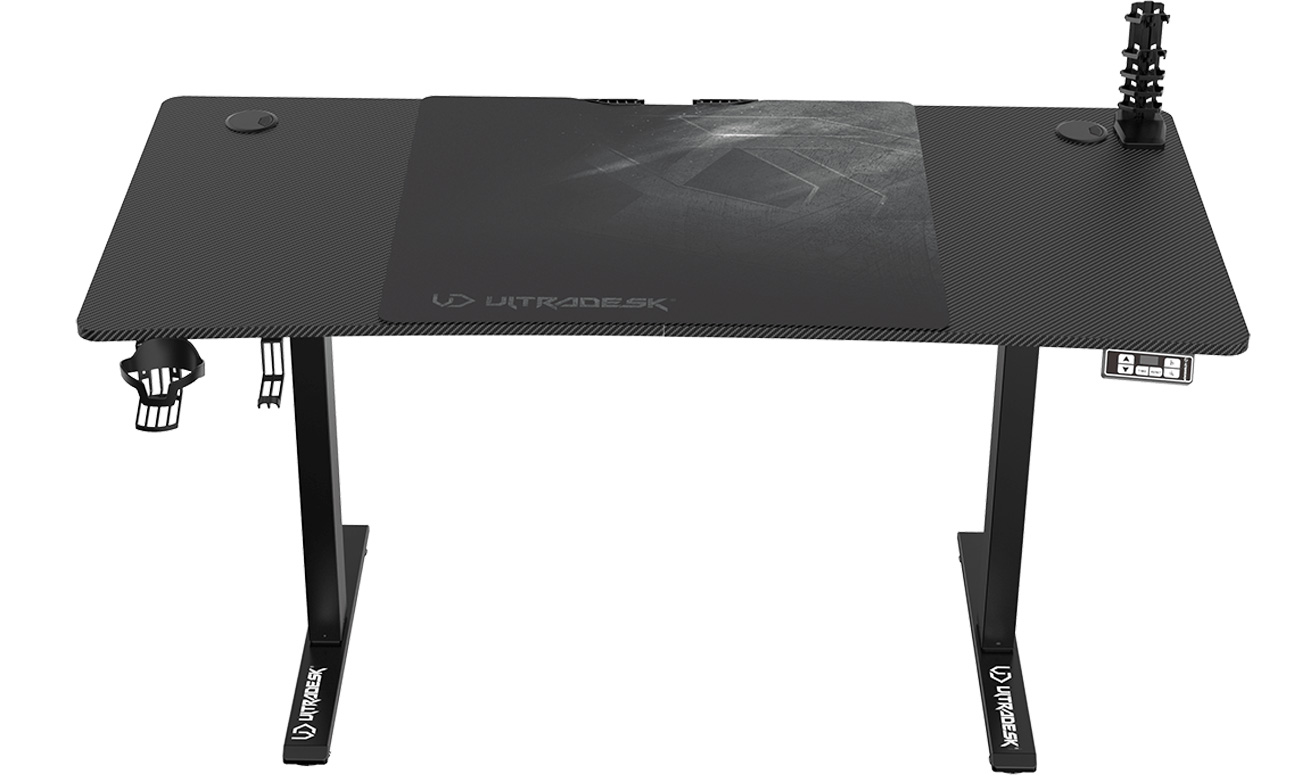 Biurko gamingowe Ultradesk Level V2 Czarne - Widok od przodu