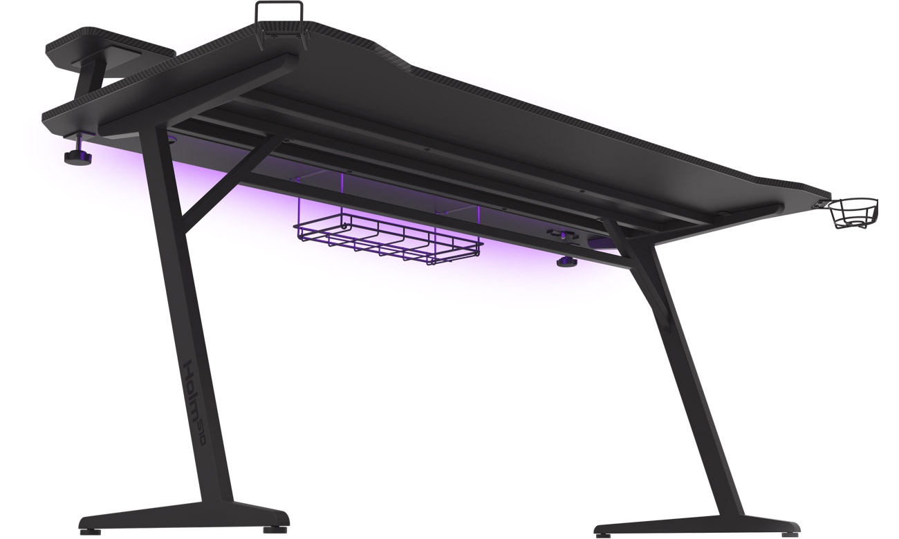 Biurko gamingowe Genesis HOLM 510 RGB - Widok od dołu pod kątem