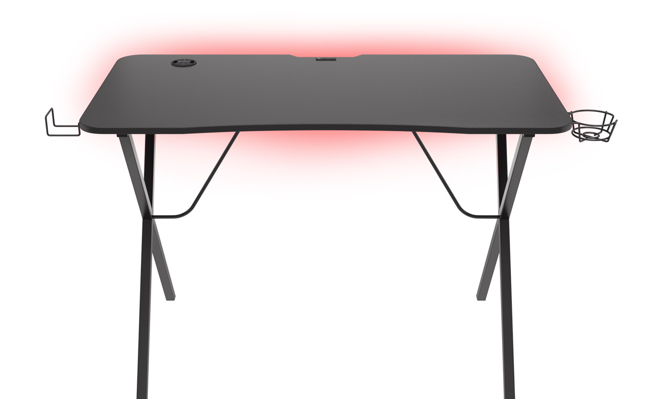 Biurko gamingowe Genesis HOLM 200 RGB - Widok od przodu