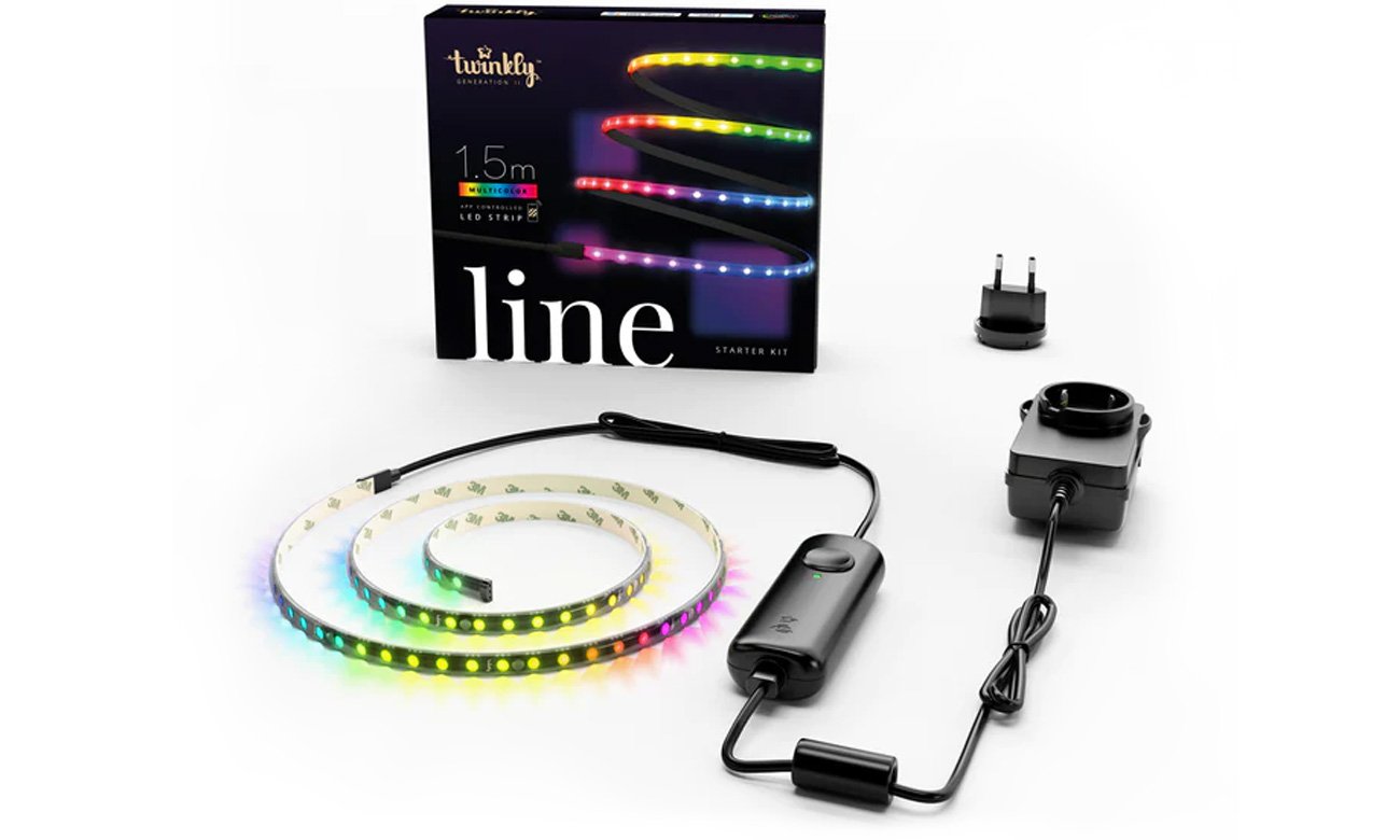 Taśma Twinkly Line Starter Kit 90 LED 1,5m Czarny - Widok ogólny z opakowaniem