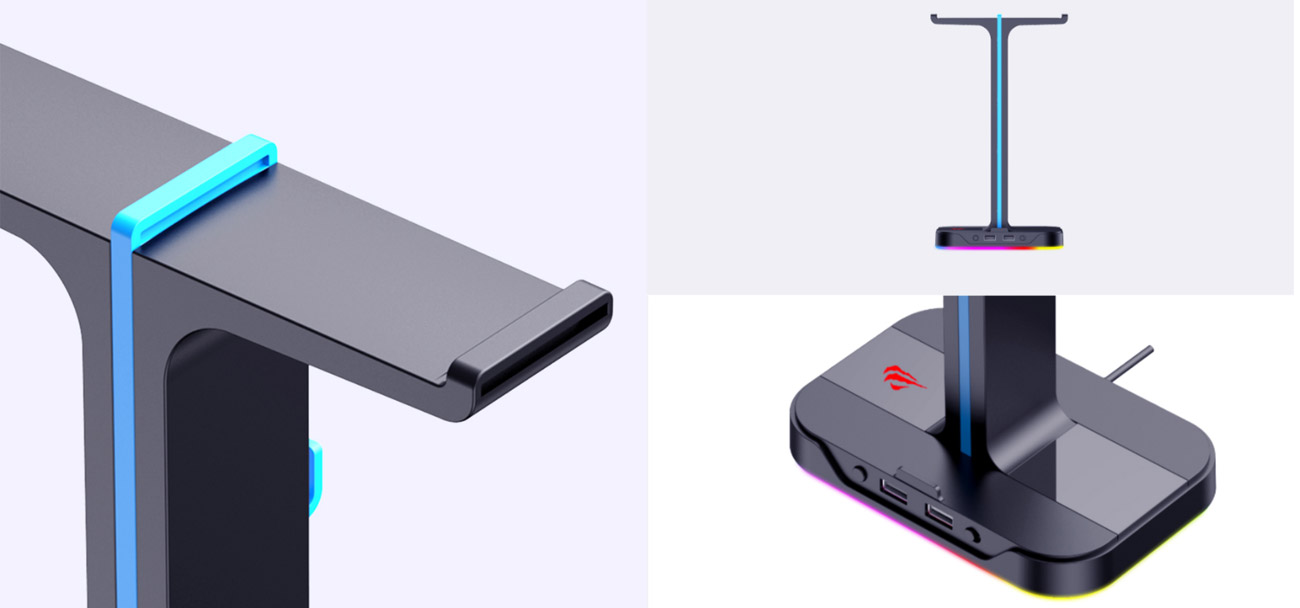 Stojak na słuchawki Havit TH650 RGB - Podświetlenie RGB
