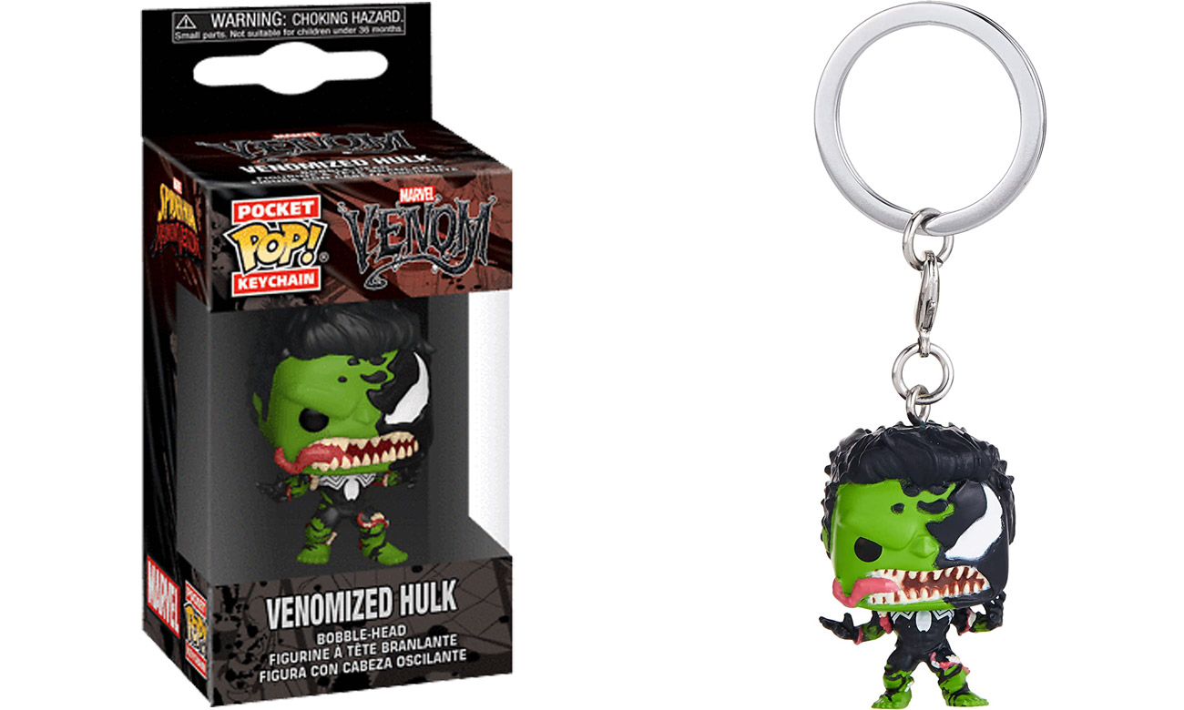 Breloczek Funko POP Keychain: Marvel Venom – Venomized Hulk - Widok od przodu wraz z opakowaniem