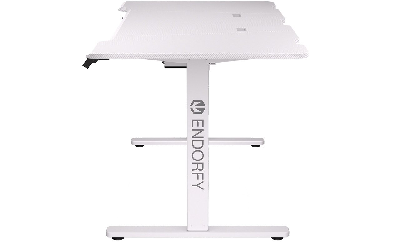 Biurko ENDORFY Atlas L Electric Onyx White z widokiem z boku
