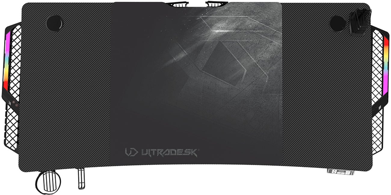 Biurko gamingowe Ultradesk Level V2 LED RGB Czarny - Widok od góry