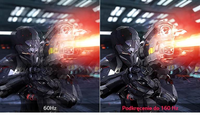 porównanie odświeżania 60 Hz i 160 Hz