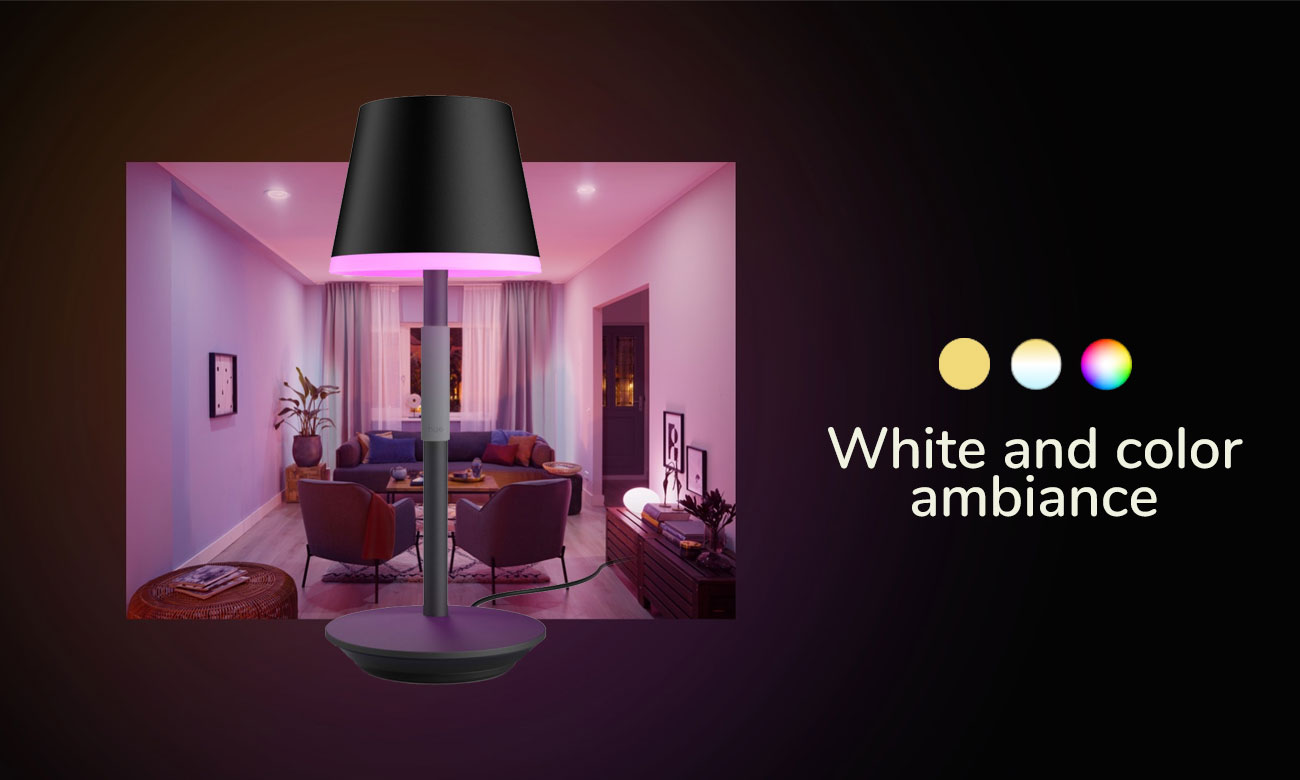 Przenośna lampa stołowa Philips Hue Go Czarna